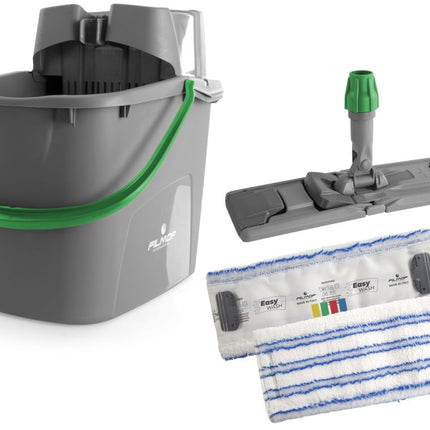 Galeata 15l cu storcator profesional, suport+mop, verde, fara maner, Easy wash, Filmop - 2815UF
