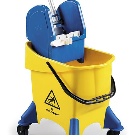 Cărucior profesional Filmop JUMPY, găleată galbenă 30 L cu storcător – 0000SL2700C