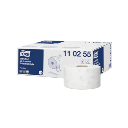 Hârtie igienică, Tork, Mini Jumbo Premium Extra Soft, 3 straturi, 120m/rolă, 12 role/bax, T2 - 110255