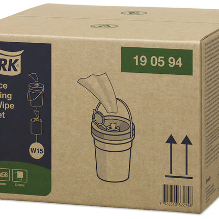 Lavete industriale umede, Tork, albe, 13.5×27 cm (58 bucăți/găleată) W15 - 190594