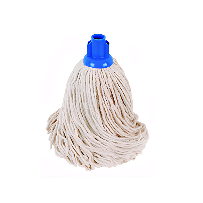 Rezervă mop din bumbac 250 g, fir alb, capac albastru