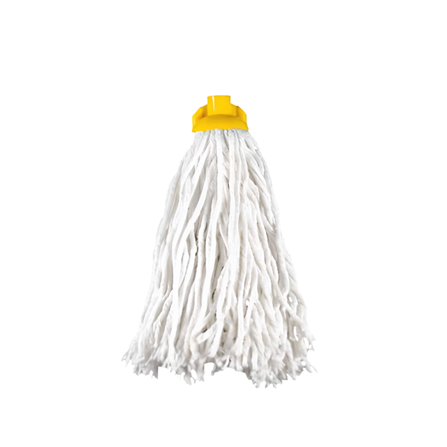 Rezervă mop din bumbac 250 g, fir alb, capac galben