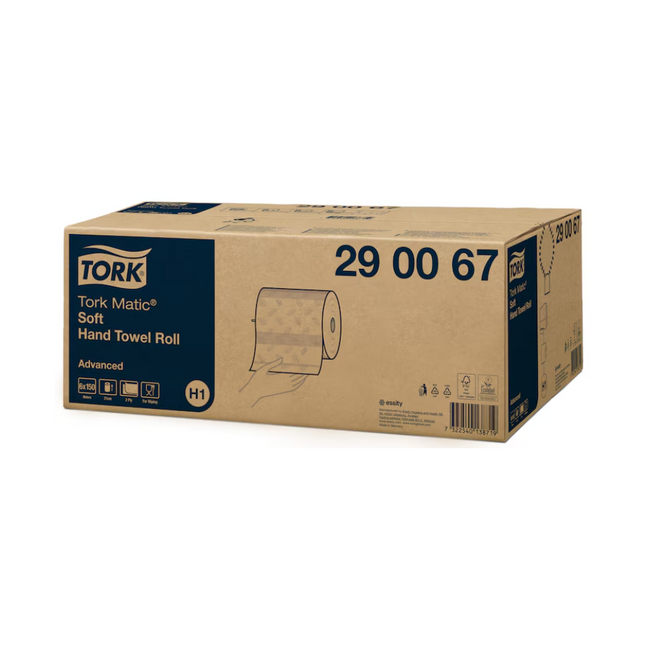 Prosoape pentru mâini, Tork, Matic® Soft Advanced, rolă, H1, albe, 2 straturi, 150m/rolă (6 role/bax) - 290067