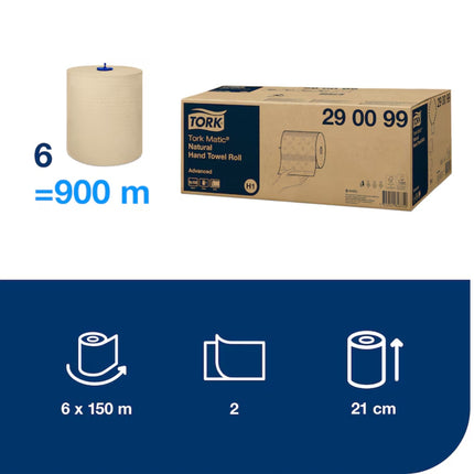 Prosoape pentru mâini, Tork, Matic®, rolă Natur Advanced, 150M/ROLA (6 ROLE/BAX), H1 - 290099