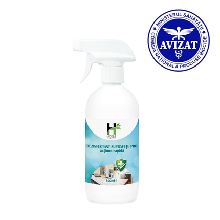 Dezinfectant pentru suprafețe, Higeea, avizat ca biocid, 500 ml