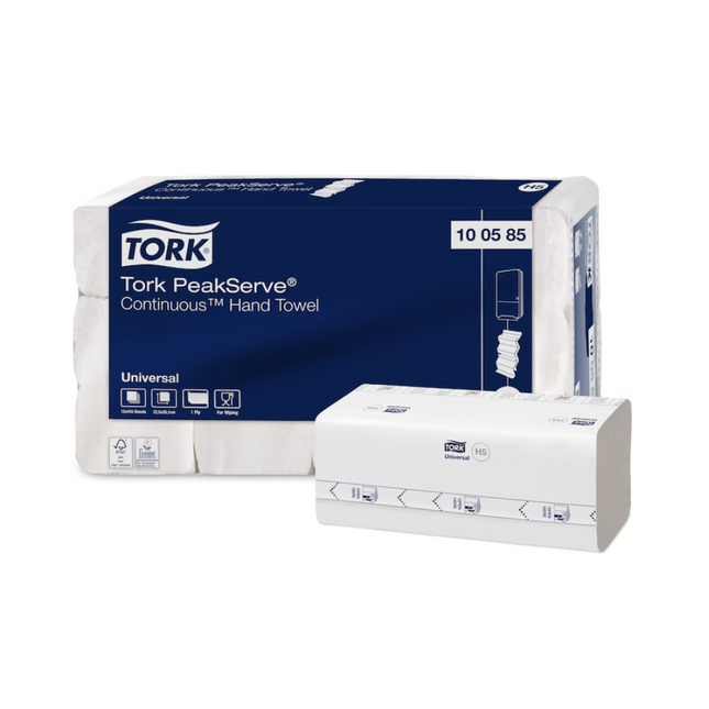 Prosoape pentru mâini Tork PeakServe® Continuous™, 410 porții/pachet, 12 pachete/bax - 100585
