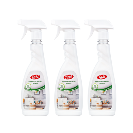 Detergent profesional pentru mobila, Fabi, 500ml, cu pulverizator
