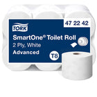 Hârtie igienică, Tork, SmartOne Advanced, 2 straturi, albă, 207m/rolă (6 role/bax), T8 - 472242