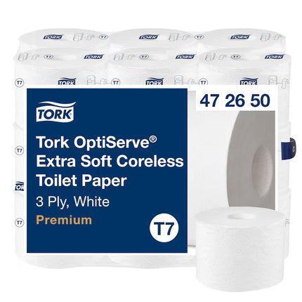 Hârtie igienică, Tork, OptiServe Extra Soft, 3 straturi, albă, 63.3m (18x1), T7 - 472650