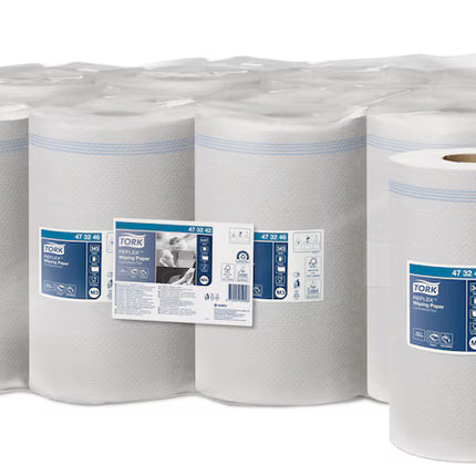 Prosoape cu derulare centrală, Tork, Mini, Reflex Advanced, alb, 1 strat, 120m/rolă (12 role/bax), M3 - 473246