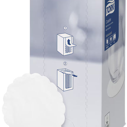 Suport din hârtie pentru pahare, Tork, alb, 250 buc/pachet – 474474