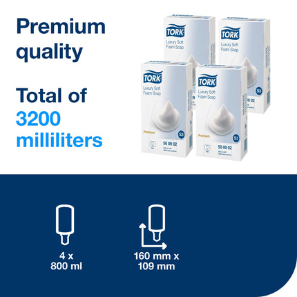 Săpun spumă, Tork, Luxury Soft, 800 ml, S3 – 500902