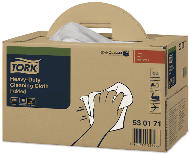 Lavete industriale, Tork, Heavy-Duty, albe, 200 bucăți/cutie, W7 - 530171