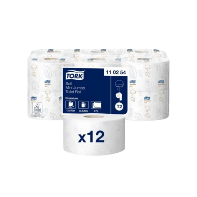 Hârtie igienică Tork Mini Jumbo, 170 m/rolă, 12 role/bax, - 110254