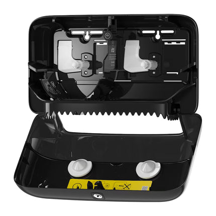 Dispenser hârtie igienică, Tork, cu 2 role fără tub, negru, T7 – 558048