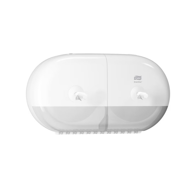 Dispenser de role de hârtie igienică Tork SmartOne® Twin Mini, alb - 682000