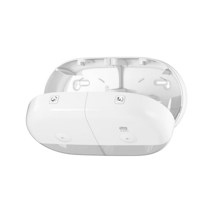 Dispenser de role de hârtie igienică Tork SmartOne® Twin Mini, alb - 682000