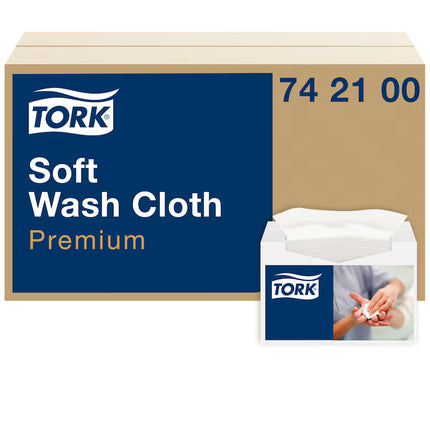 Lavete Wash Cloth Soft, Tork, albe, 34×39 cm, 135 bucăți/pachet - 742100