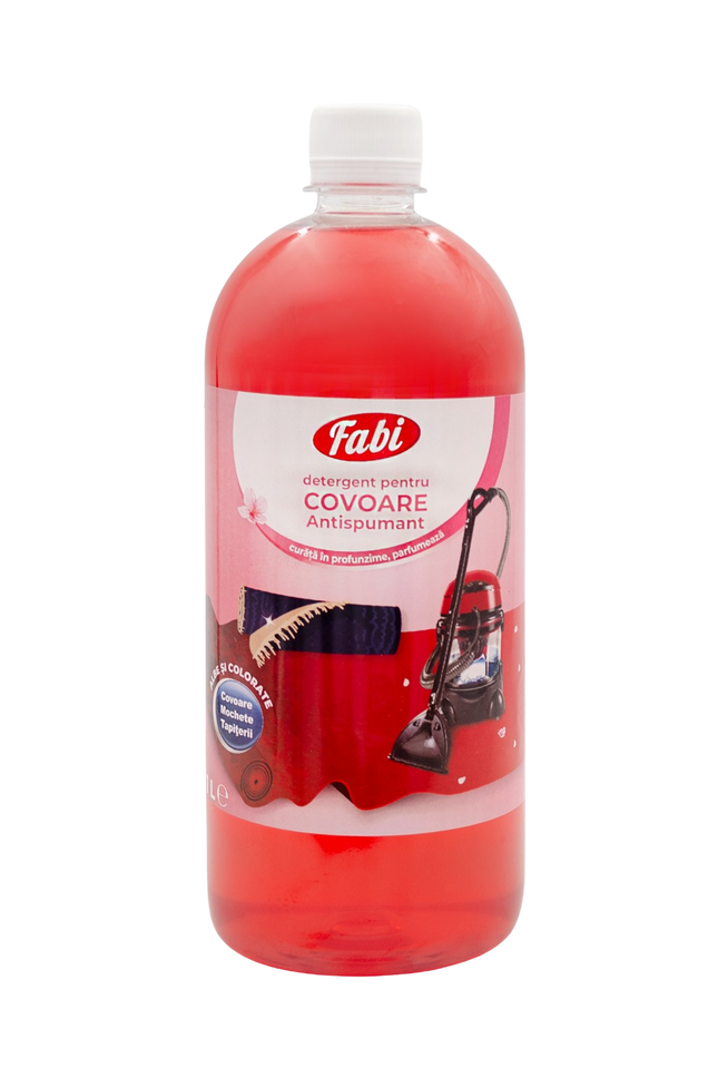 Detergent profesional antispumant pentru covoare și mochetă, pentru aspiratoare cu injecție-extracție, Fabi, 1L