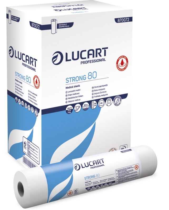 Cearceaf medical Lucart, Strong 80, alb, celuloza, 60cmX80m - 870072