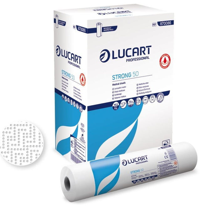 Cearceaf medical Lucart, Strong 50, alb, celuloza, 50cmX50m - 870086