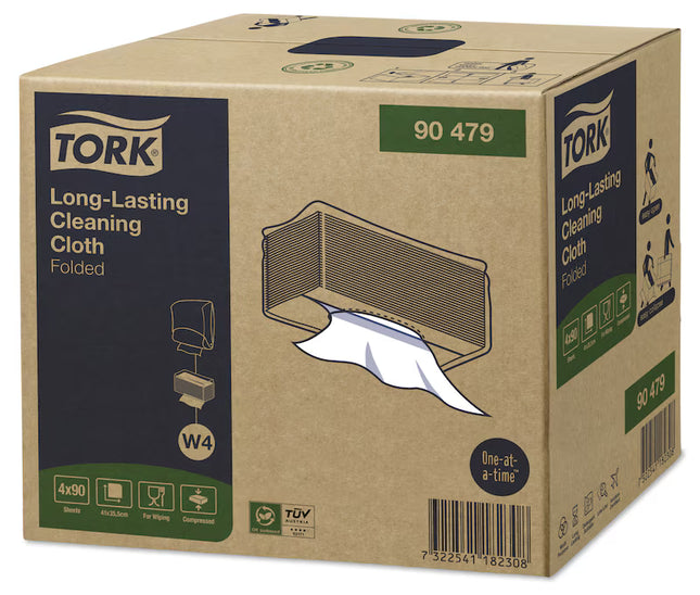 Lavete Multipurpose Long-Lasting, Tork, albe, 35.5×41 cm, 90 porții/pachet (4 pachete/bax), W4 - 90479