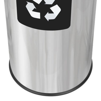 Coș de gunoi pentru colectare selectivă, Alda, EKO Round Prestige, 45 L, inox, capac negru – 657D
