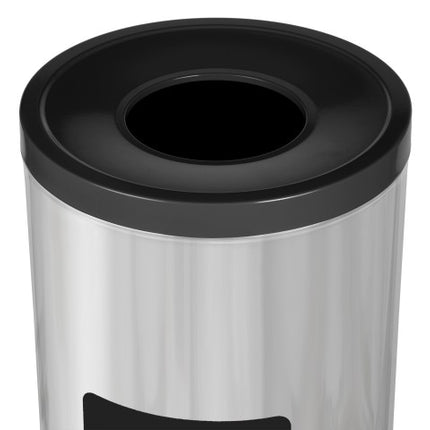 Coș de gunoi pentru colectare selectivă, Alda, EKO Round Prestige, 45 L, inox, capac negru – 657D