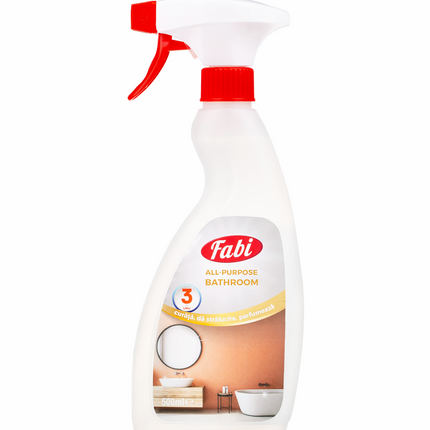 Set produse multifuncționale pentru curățenie, Fabi, All Purpose Bathroom 500ml + All Purpose Kitchen 500 ml + All Purpose Office 500 ml + 3 lavete microfibră