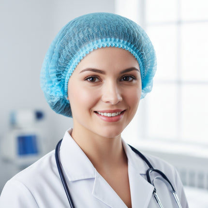 Bonetă medicală cu 2 elastice, albastră (100 buc/set) - DM01