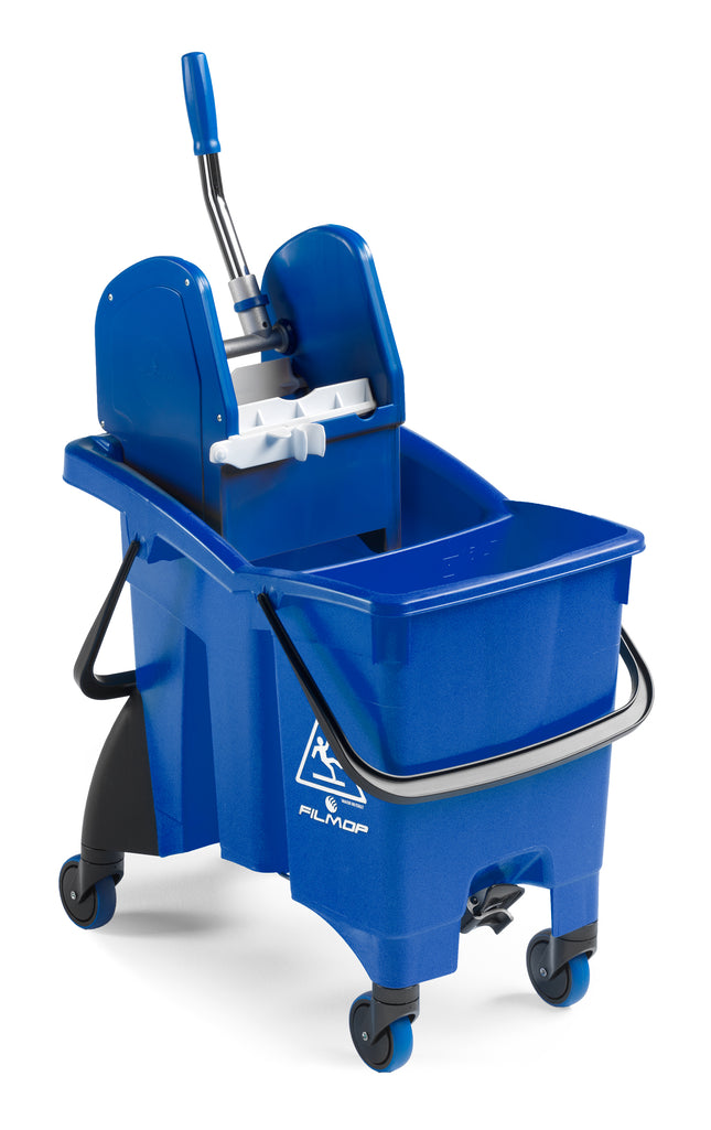 Carucior albastru pentru curatenie profesionala