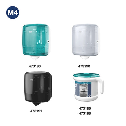 Prosoape Midi cu derulare centrală, Tork, Reflex Advanced, alb, 2 straturi, 150.8 m/rolă, 450 porții (6 role/bax), M4 – 473472