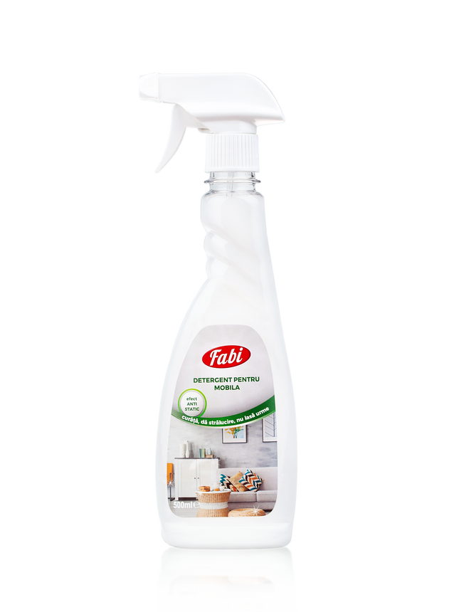 Detergent profesional pentru mobila, Fabi, 500ml, cu pulverizator