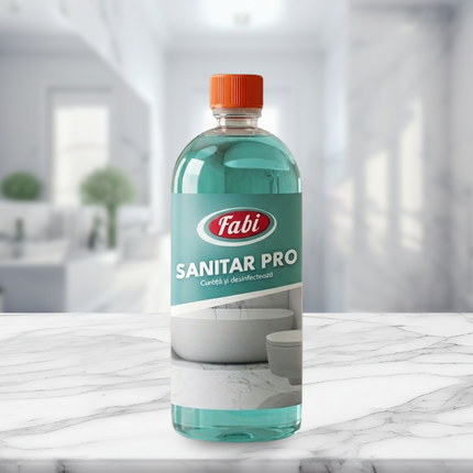 Detergent sanitar Fabi Pro pentru toalete și obiecte sanitare.