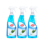 3 X Detergent eficient pentru curățarea geamurilor, flacon de 700 ml cu pulverizator, ideal pentru curățarea rapidă a ferestrelor și oglinzilor.
