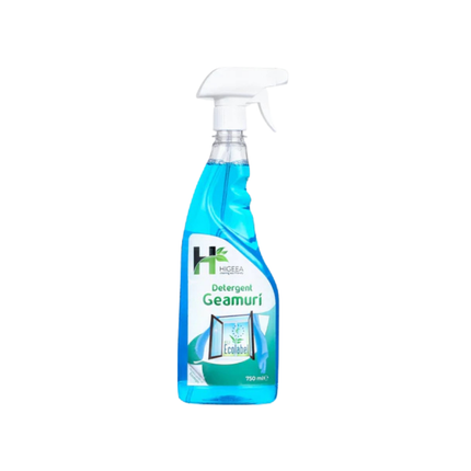 Detergent ecologic (ECO) Higeea pentru geamuri, flacon de 750 ml, curăță sticla fără a lăsa urme și este prietenos cu mediul.