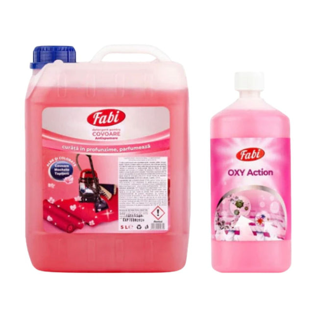Pachet Fabi, Detergent covor injectie-extractie 5L & Oxy Action 1L