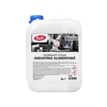 Detergent profesional pentru industria alimentară. Curăță eficient echipamentele și suprafețele de lucru.