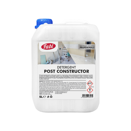 Soluție profesională pentru curățenie după construcții. Îndepărtează praful, urmele de ciment și petele.