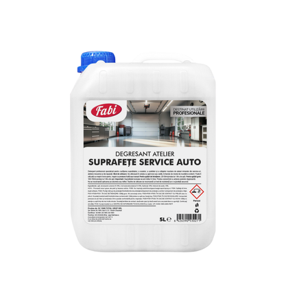 Soluție de curățare pentru ateliere auto și spații industriale. Îndepărtează uleiurile și murdăria tehnică.