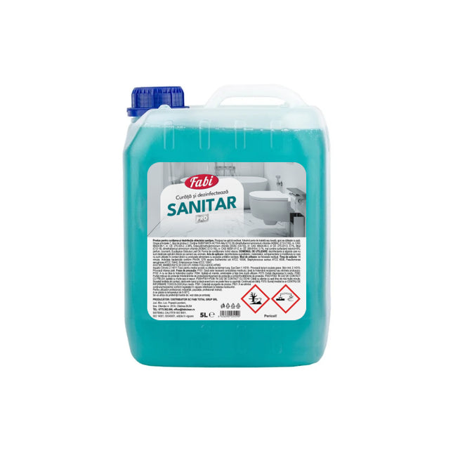 Detergent sanitar dezinfectant Fabi Pro 5L pentru toalete, uz profesional, avizat biocid