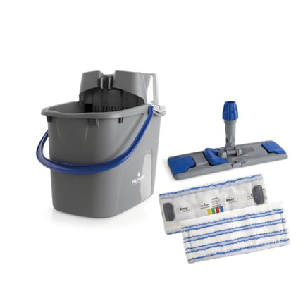 Găleată Easy Wash, 15L, cu storcător profesional, suport+mop, albastru, fără mâner