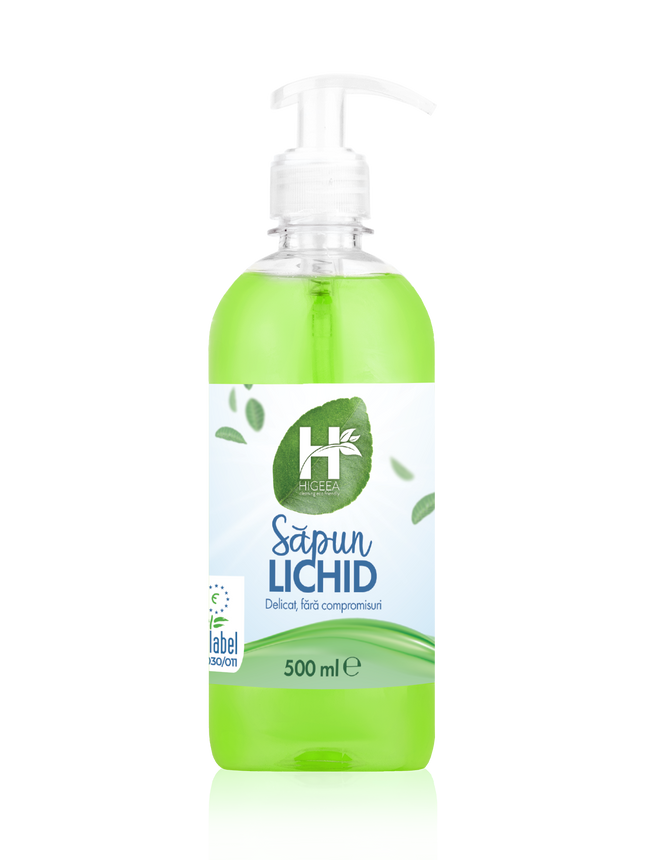 Săpun lichid, Higeea, etichetă ecologică, compatibil cu dispenserele de săpun lichid
