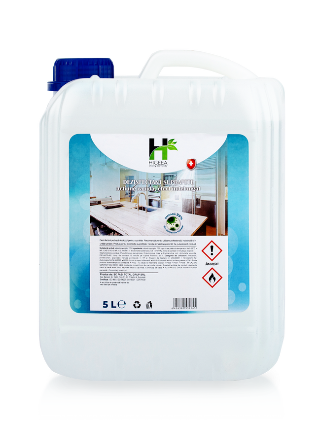 Dezinfectant pentru suprafețe, Higeea, avizat ca biocid, 5L