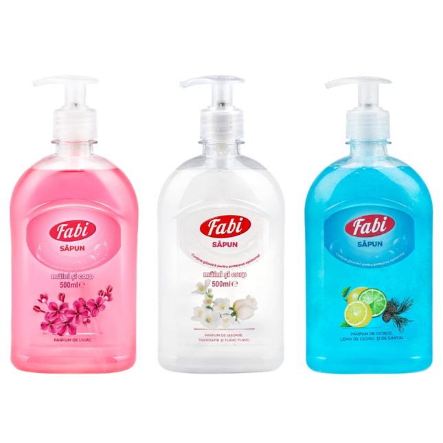 FABI SAPUN LICHID DIVERSE CULORI 500ML CU POMPITA