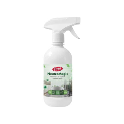 Odorizant de cameră profesional Neutromagic, 500 ml, neutralizează eficient mirosurile neplăcute și eliberează un parfum intens și proaspăt.