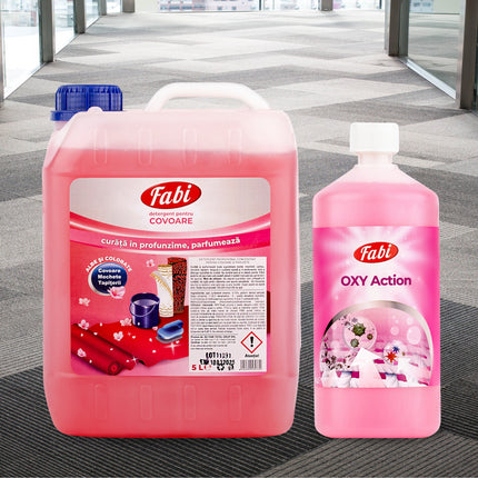Pachet produse curatare covoare Fabi cu detergent manual si Oxy Action