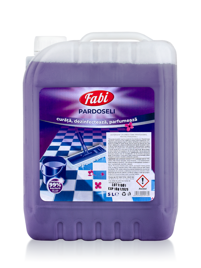 Detergent profesional  dezinfectant  pentru pardoseli, Fabi mov, 5L
