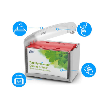 Dispenser de șervețele de masă, Tork Xpressnap® Tabletop, gri deschis, N4, 272613
