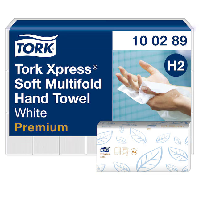 Prosoape tork 100289 doua straturi albe H2, decor frunza